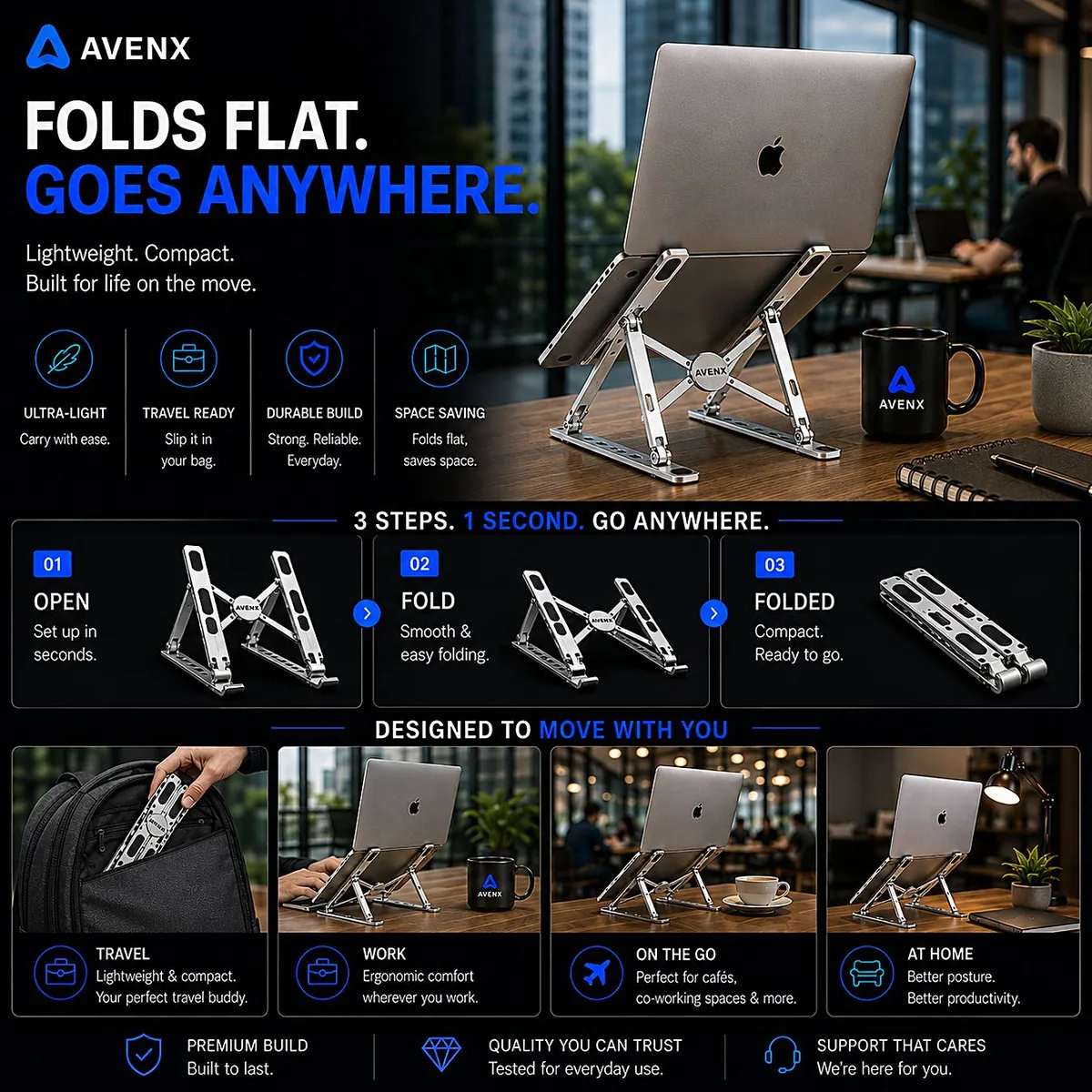 Folds flat carry anywhere