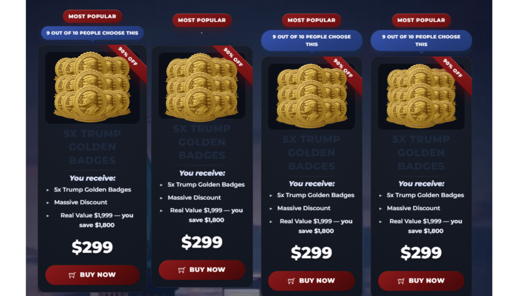 Trump 250th Anniversary Golden Badge