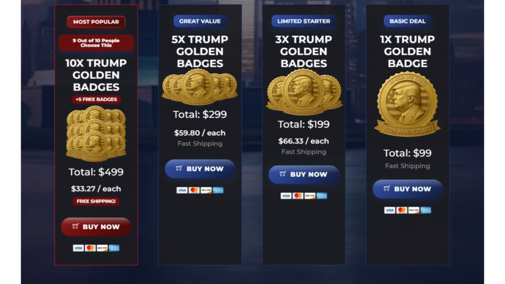 Trump 250th Anniversary Golden Badge